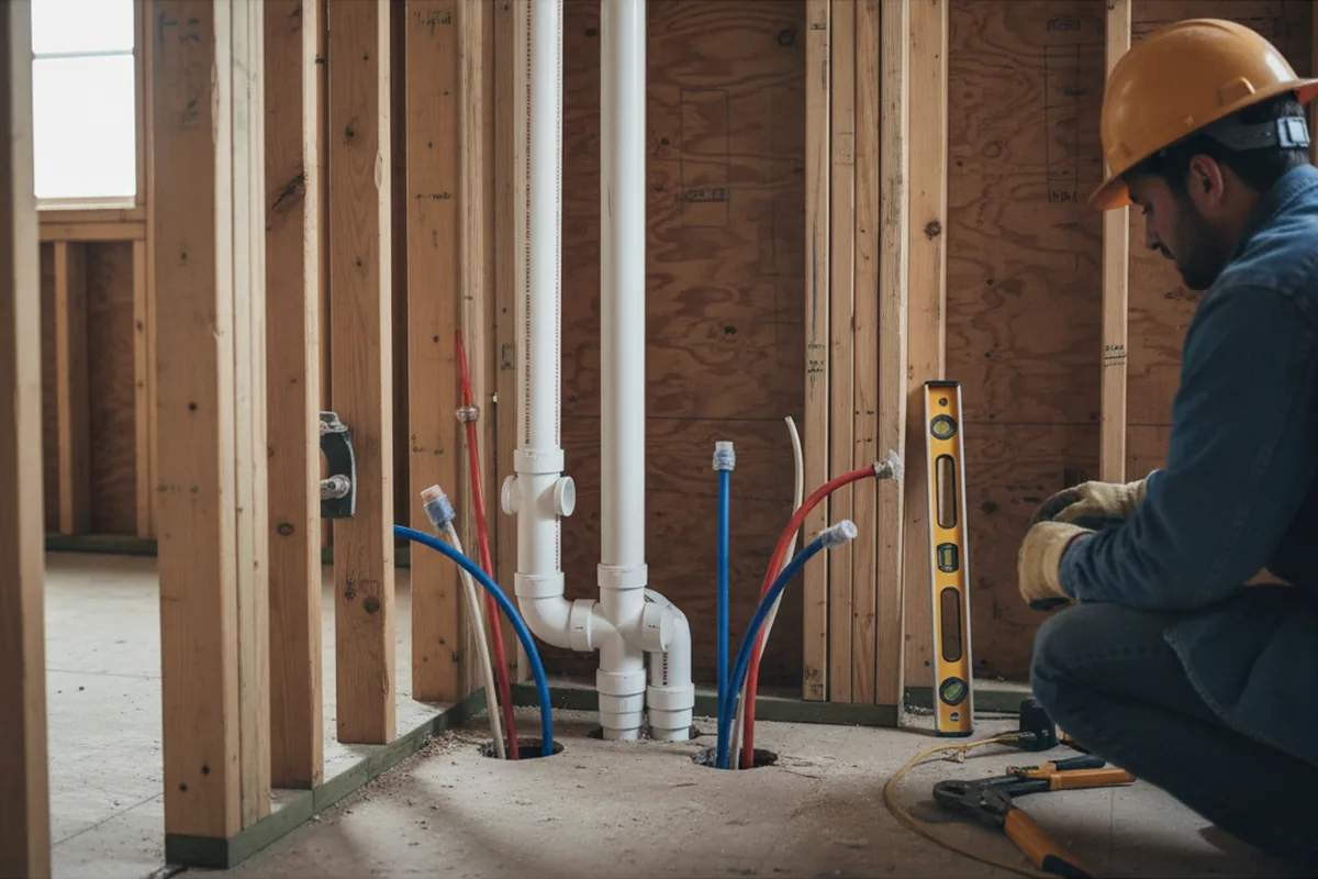Drain and supply rough-in during Garbage Disposal Repair in Poughkeepsie
